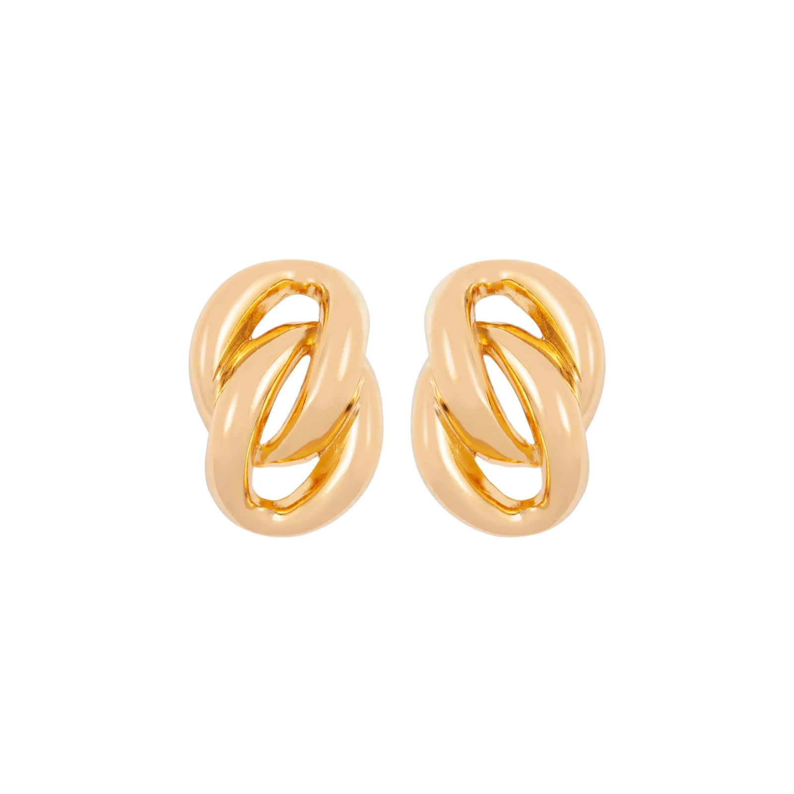 Gold-plated Christian Dior clip-on earrings of two interlinking ovals